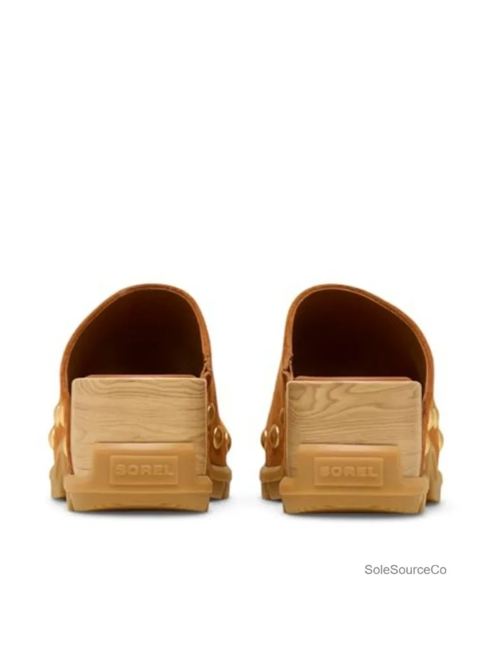 Suede Platform Slide Sandals with Rivet Detailing